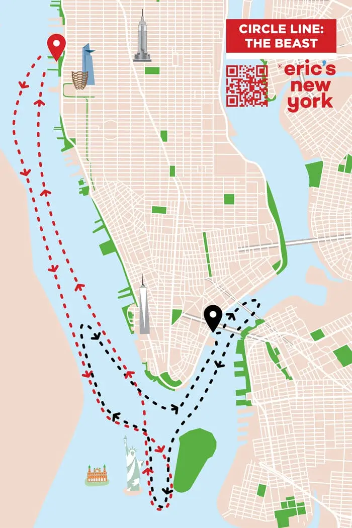 Circle Line The Beast paseo en lancha motora en Nueva York - Recorrido