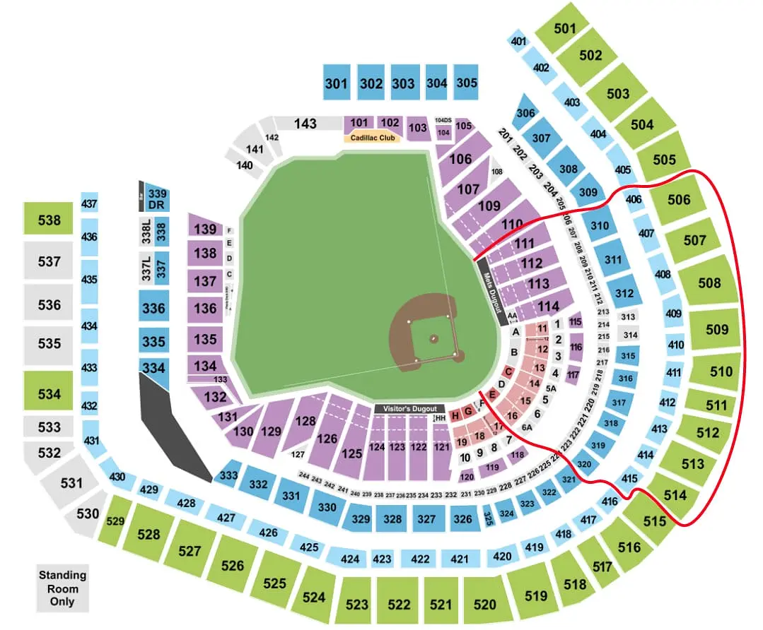 Tickets para los New York Mets - Plano del Citi Field