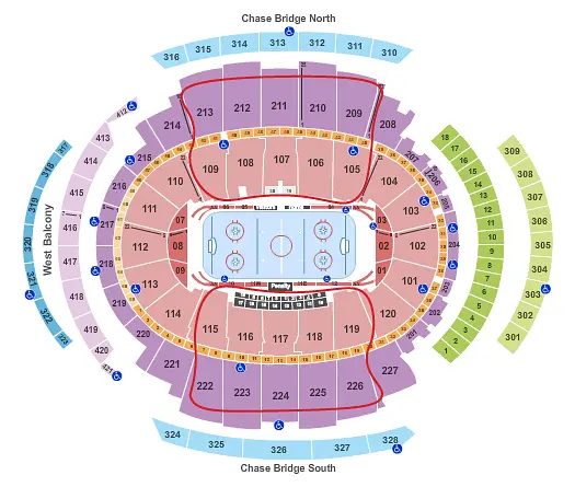 Tickets para los New York Rangers - Plano del Madison Square Garden