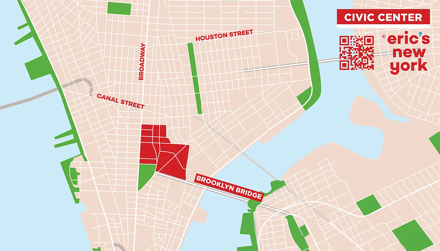 Civic Center en Nueva York - Mapa Gratuito