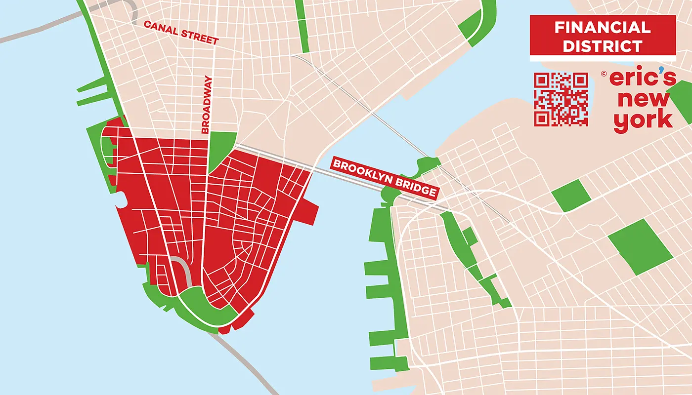 Financial District en Nueva York - Mapa Gratuito