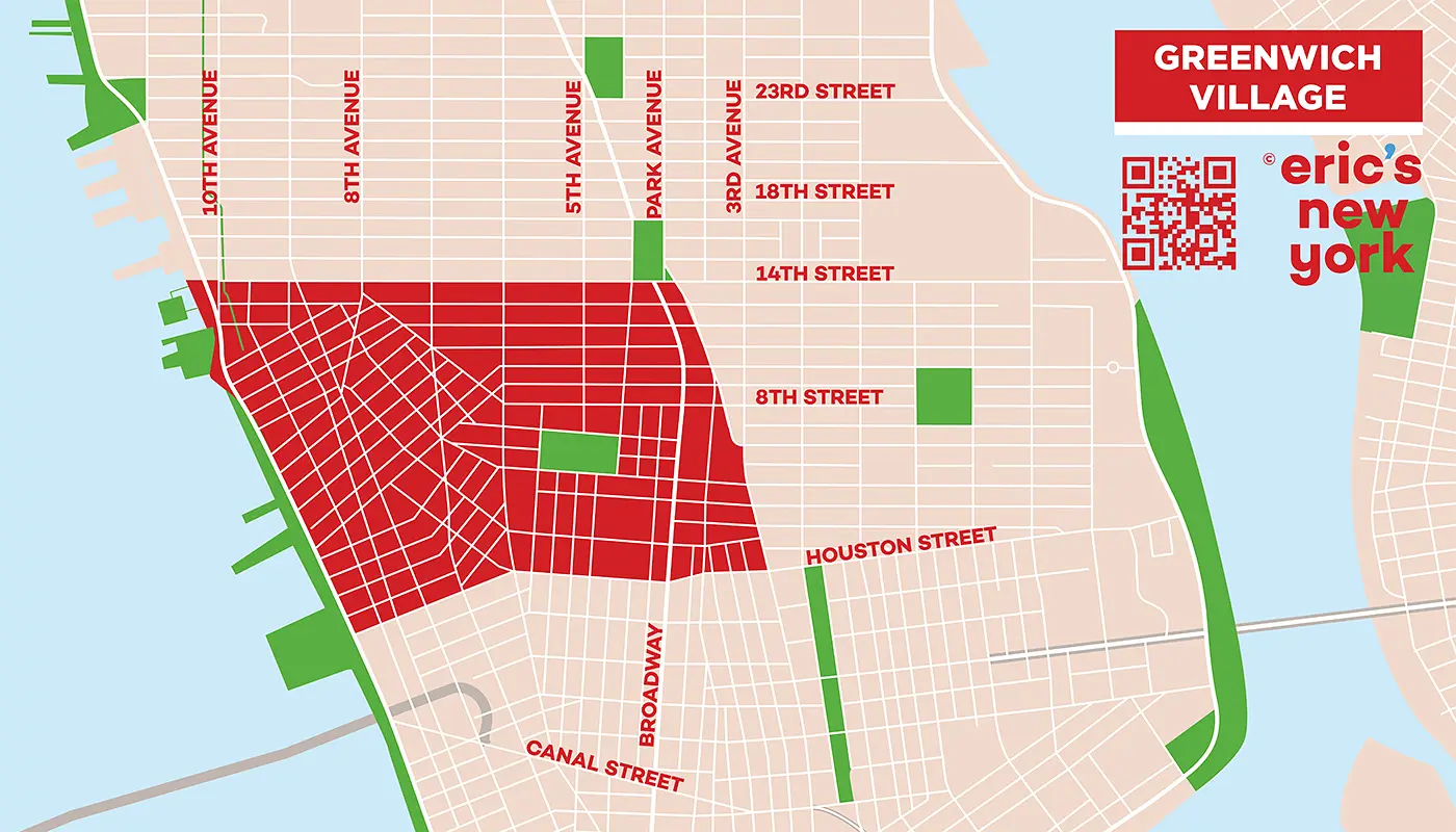 Greenwich Village en Nueva York - Mapa Gratuito