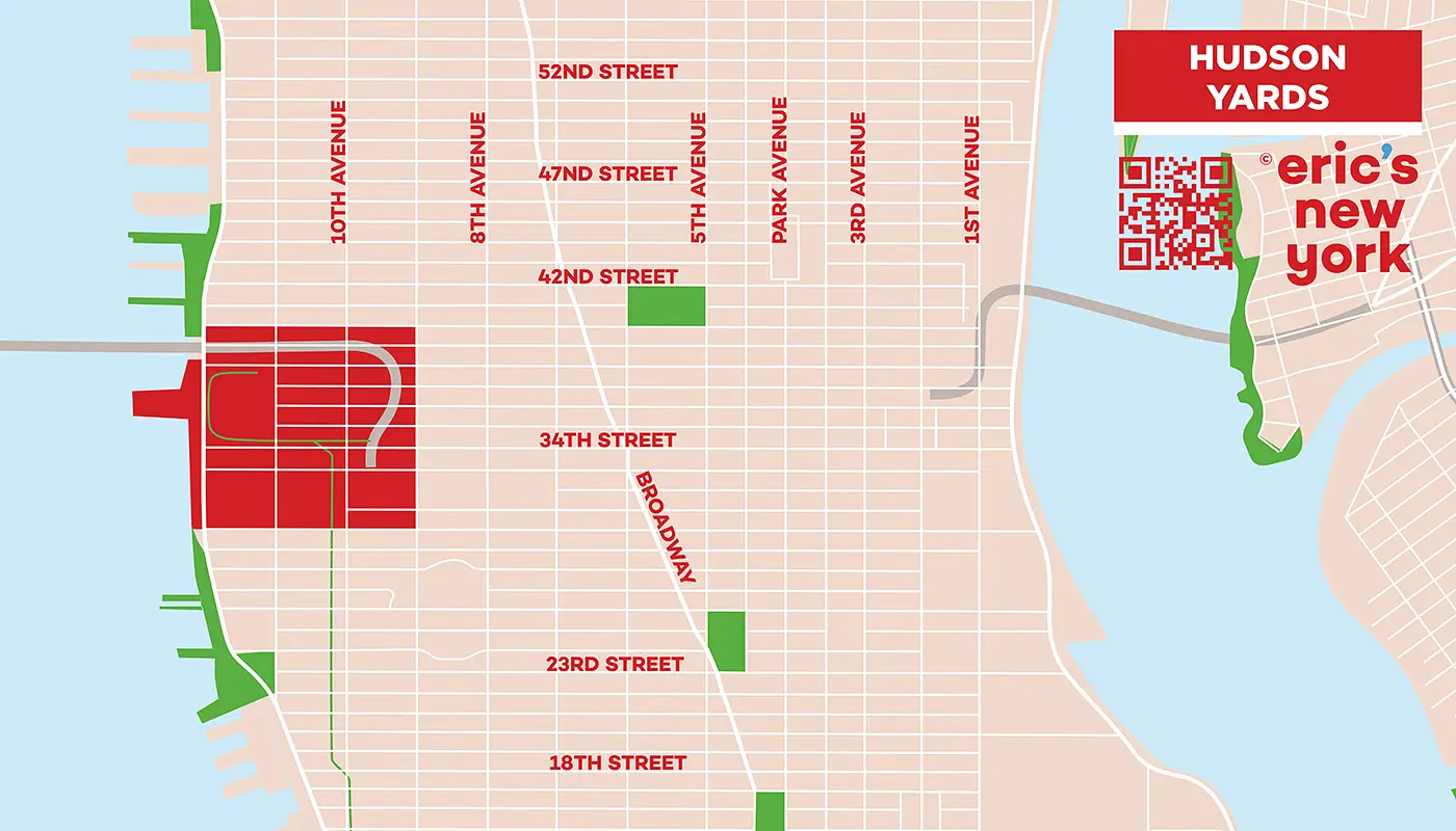 Hudson Yards en Nueva York - Mapa Gratuito