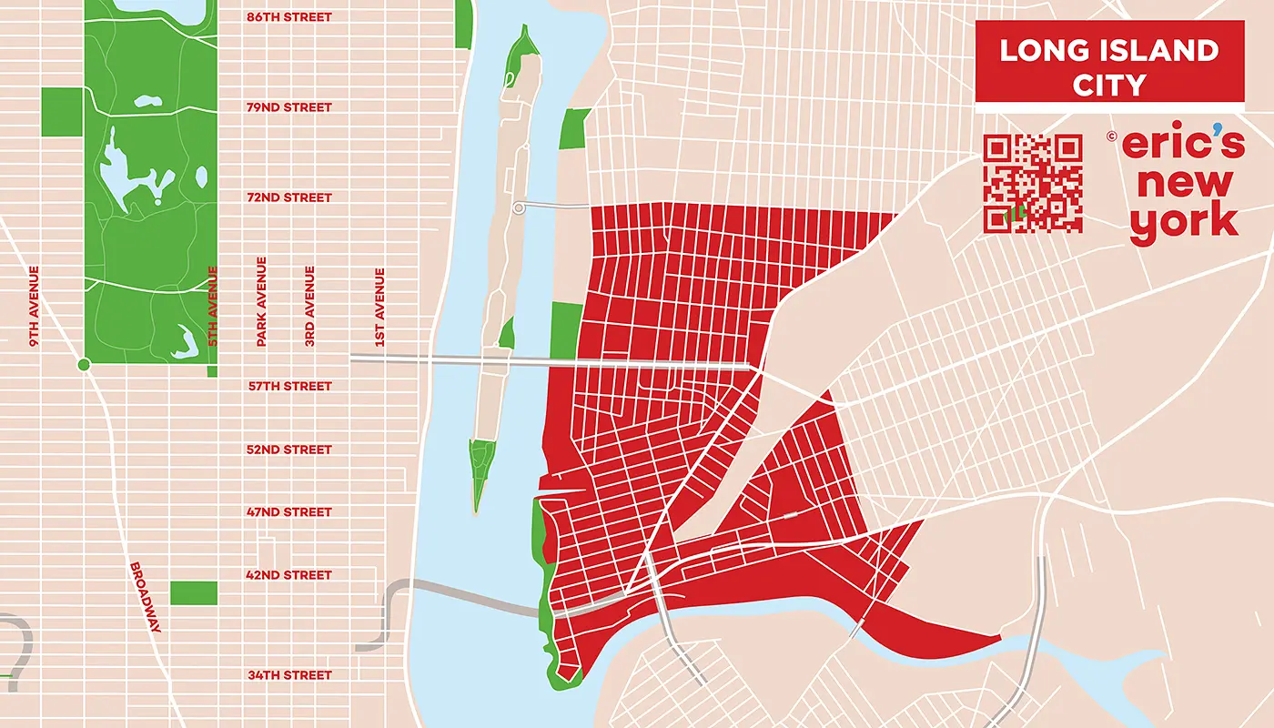 Long Island City en Nueva York - Mapa Gratuito